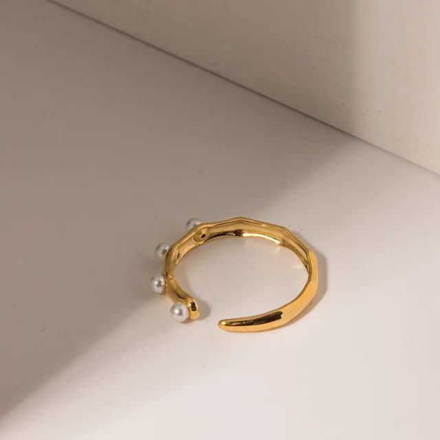 Pearl Orbit Gold Ring