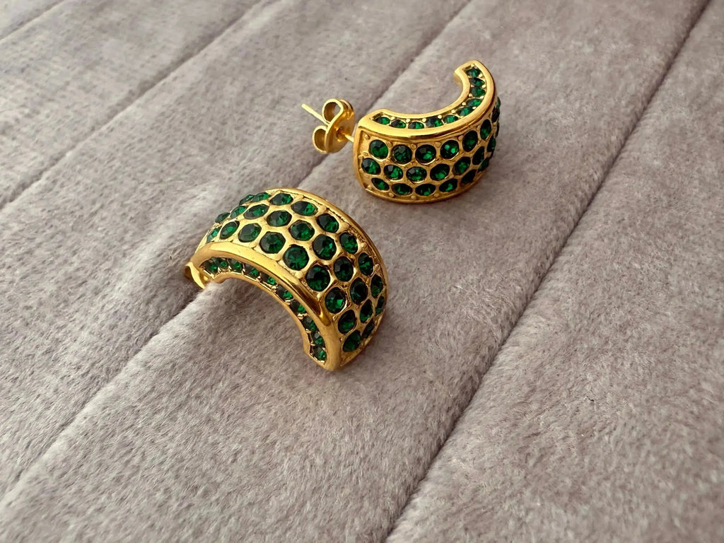 American Greenstone Studs Earrings - Diatoms