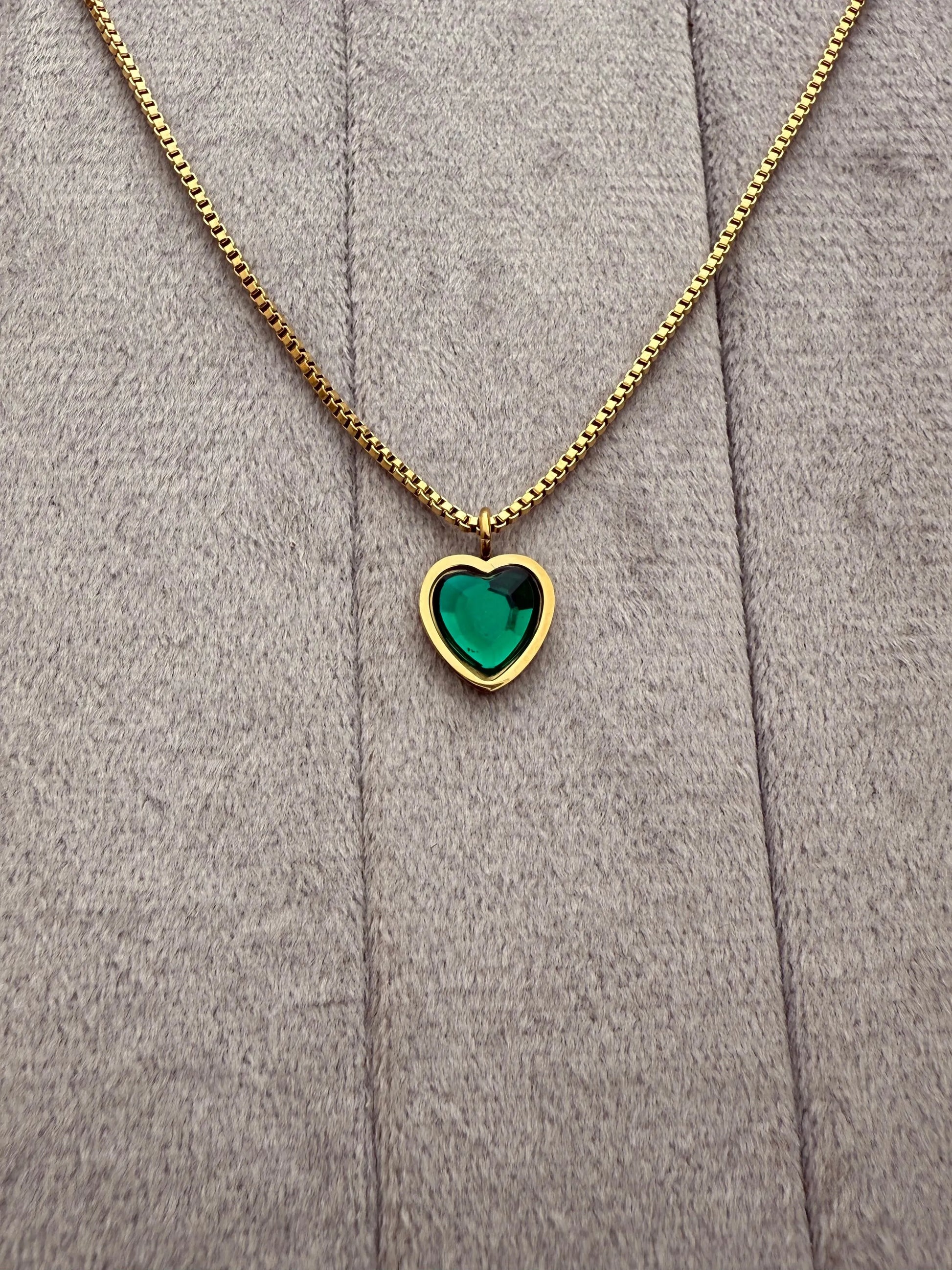 French Entry Lux Square Love Heart Women's Necklace Bracelet Earrings - Diatoms