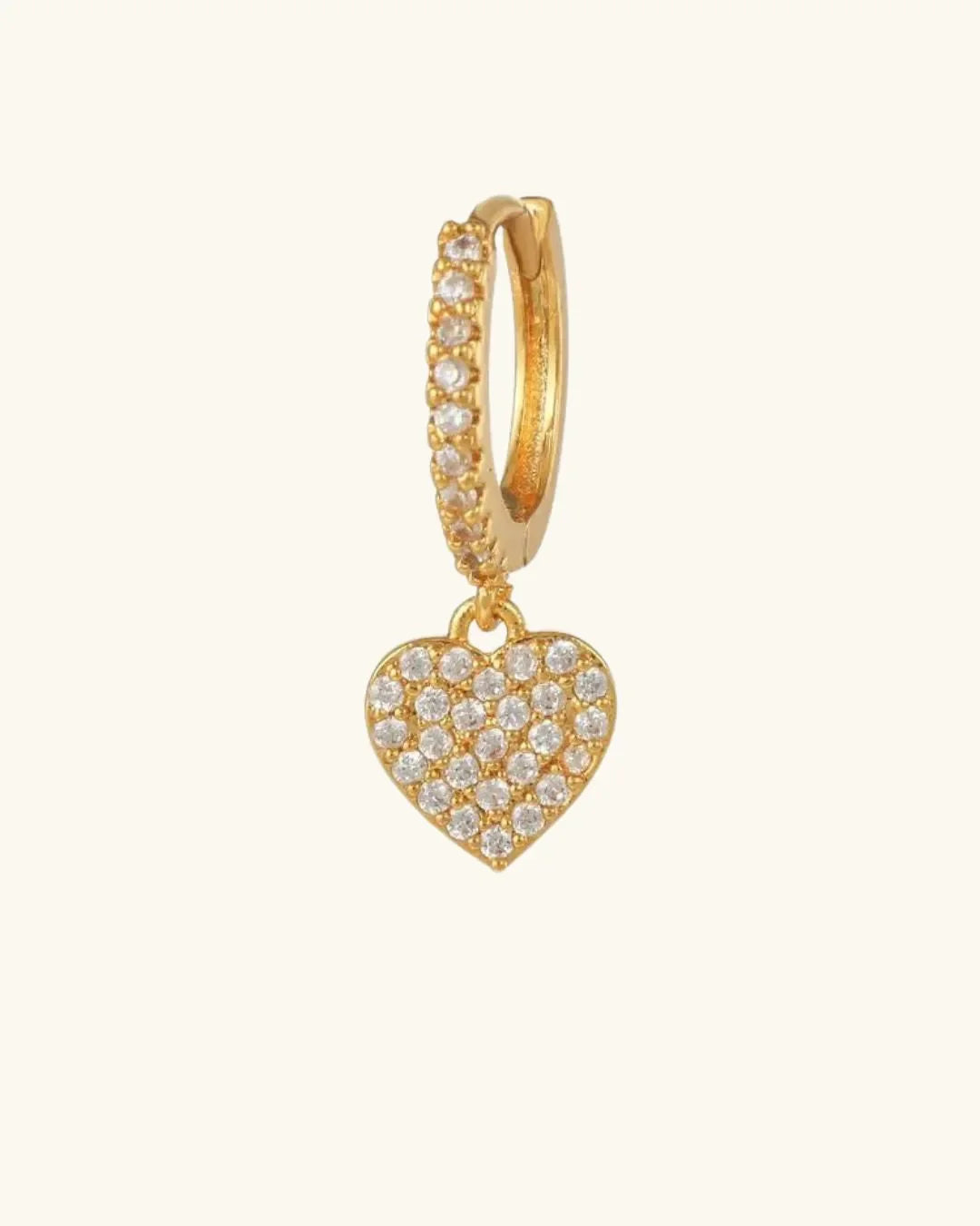 Heart Shape Diamond Drop Earrings - Diatoms