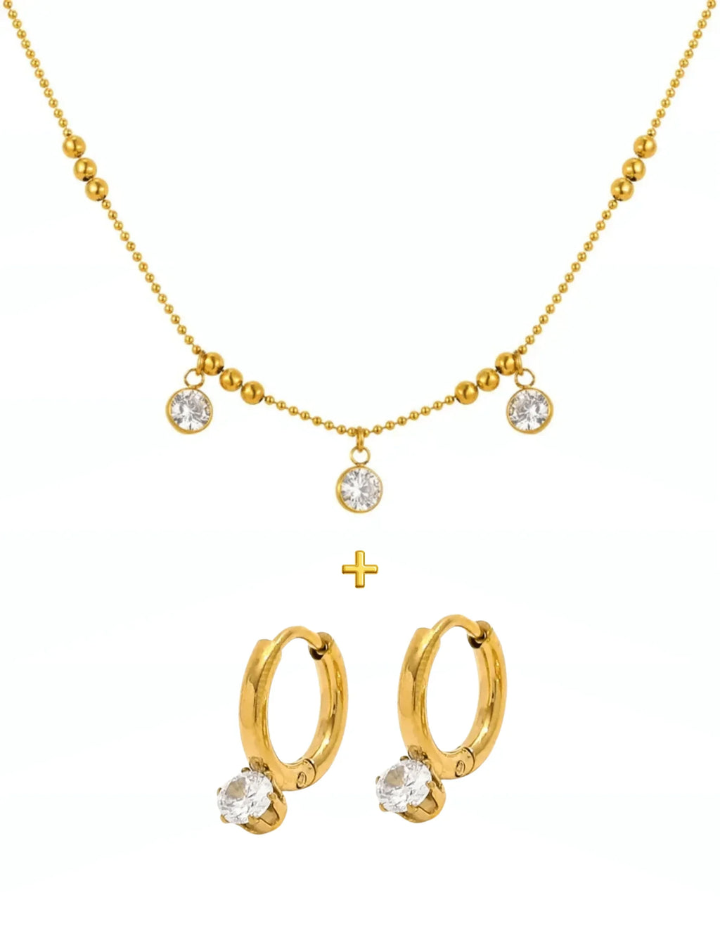 Diamond Luxe Necklace Earring Combo Set