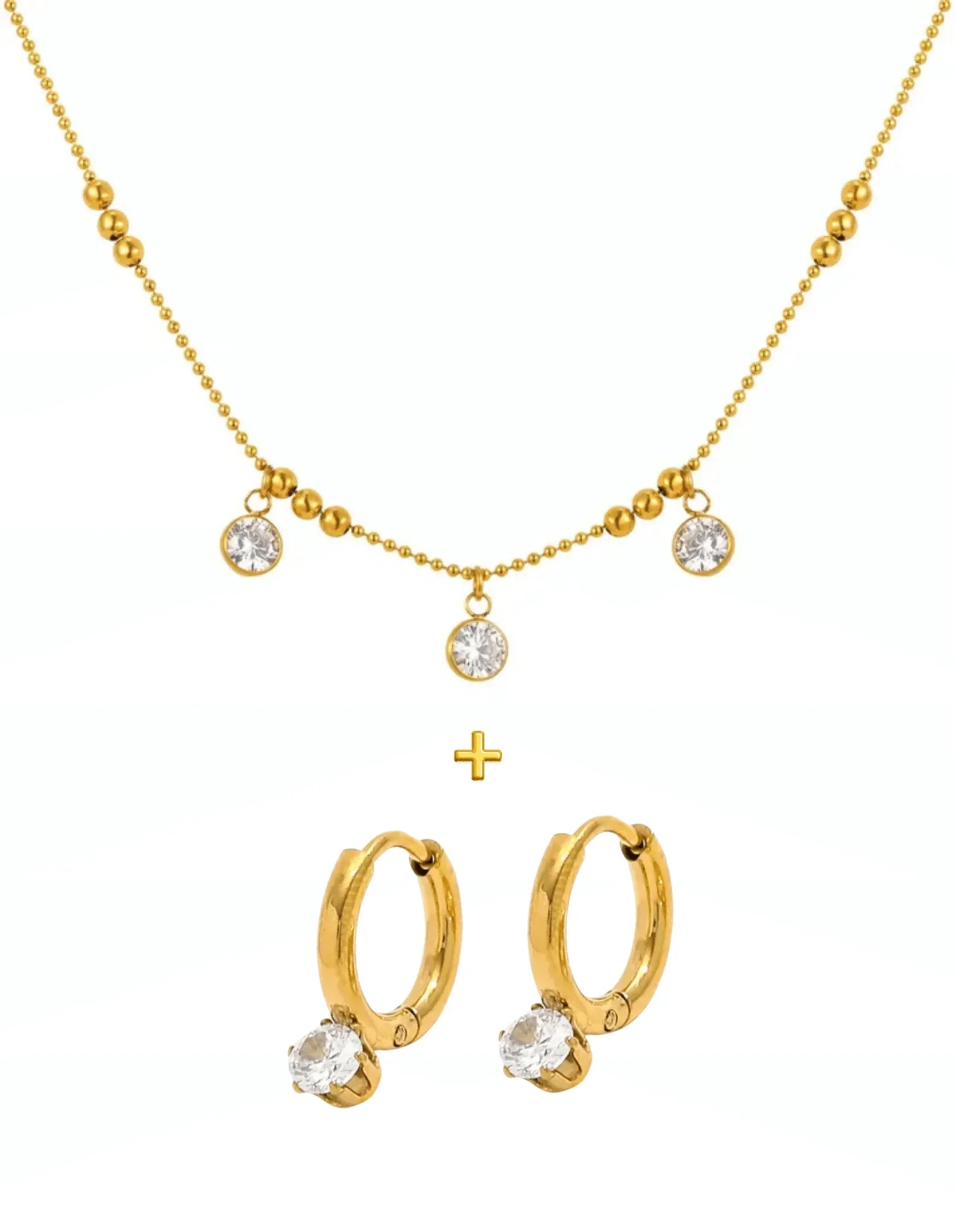 Diamond Luxe Necklace Earring Combo Set