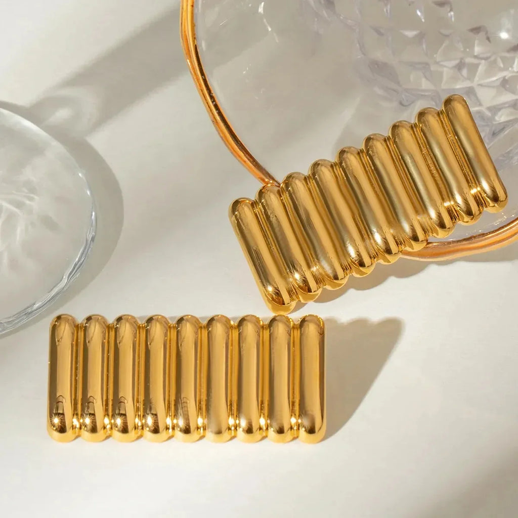 French Fusion Square Earrings - Diatoms