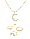 Golden Hour Combo Necklace Ring Pair Set