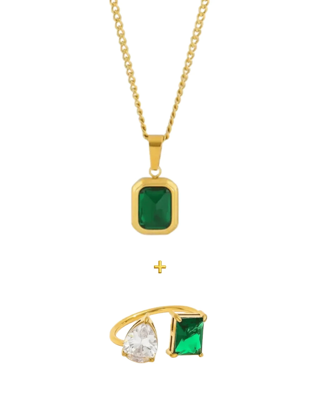 Luxe Essence Combo Necklace Ring Set
