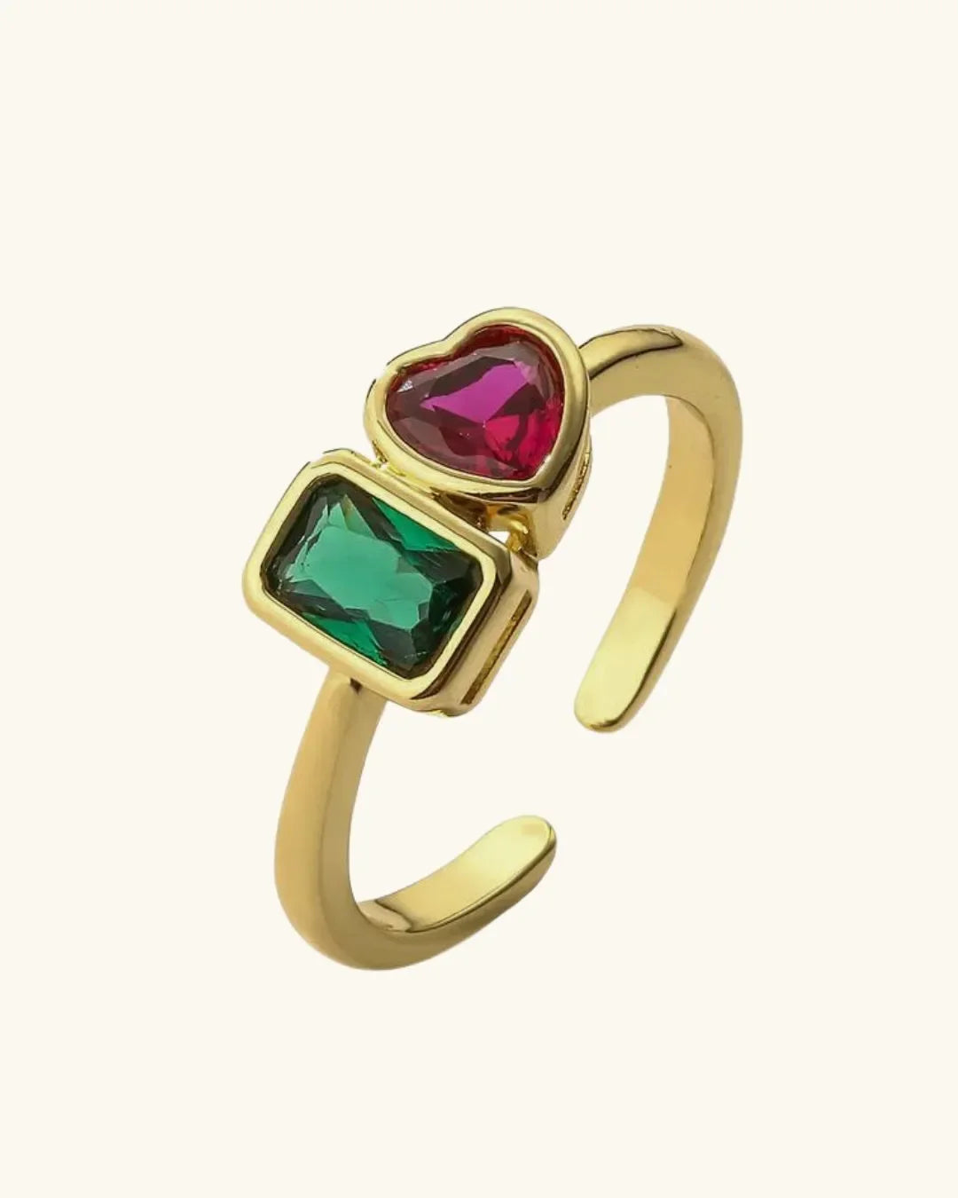 Shiny Loving Emerald Ring - Diatoms