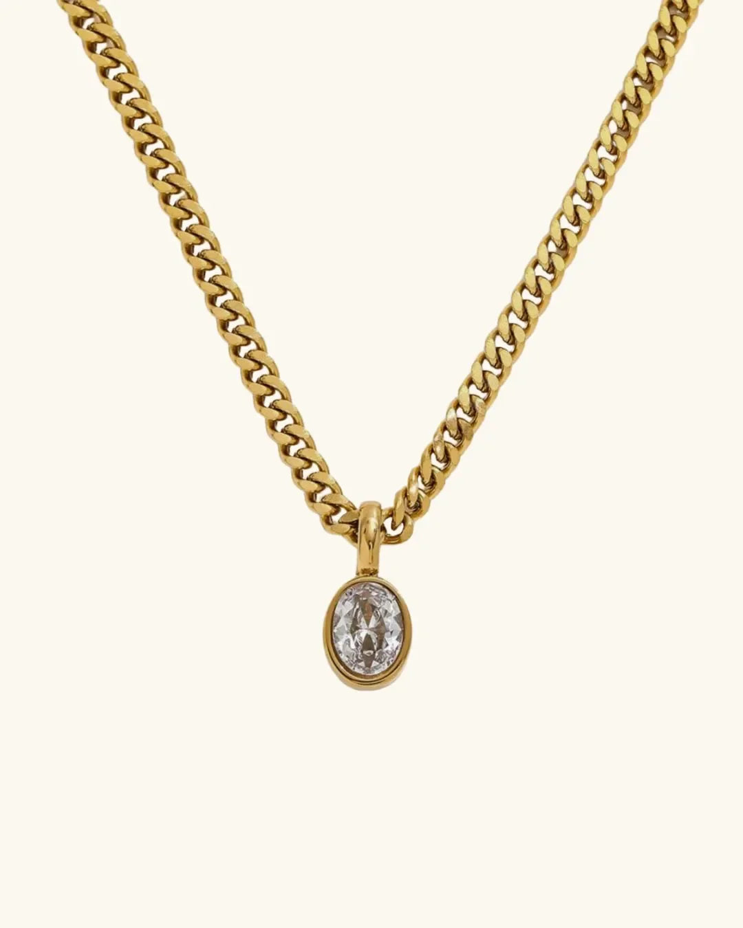 Modern Oval Chain Necklace - Diatoms