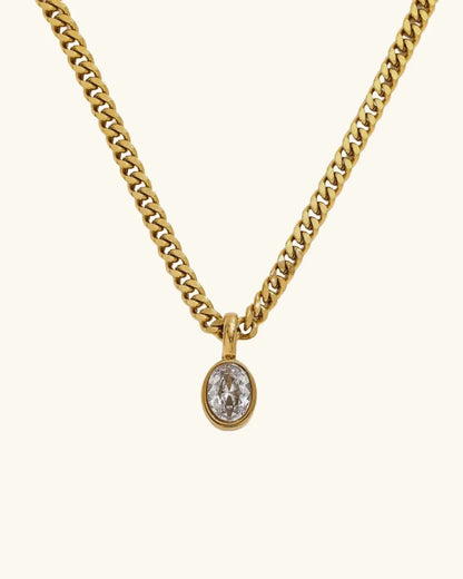 Modern Oval Chain Necklace - Diatoms