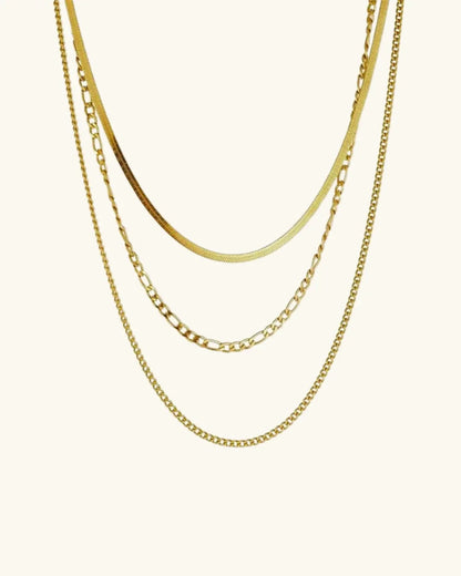 Luxe Tagged Gold Layered Chain Necklace - Diatoms