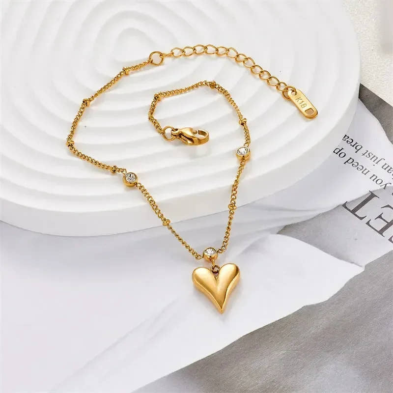 Heart Crystal Bracelet - Diatoms