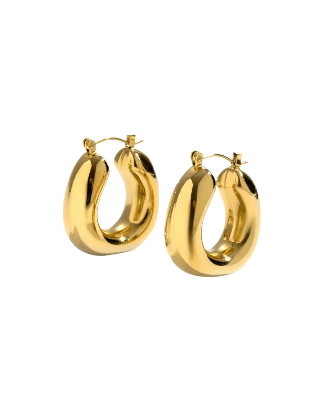 Gilded Glam Hoops Earrings - Diatoms
