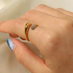 Luxe Gilded Adjustable Ring - Diatoms