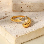 Luxe Gilded Adjustable Ring - Diatoms