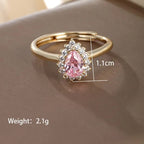Pink Princess Teardrop Adjustable Ring