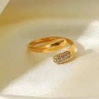Luxe Gilded Adjustable Ring - Diatoms