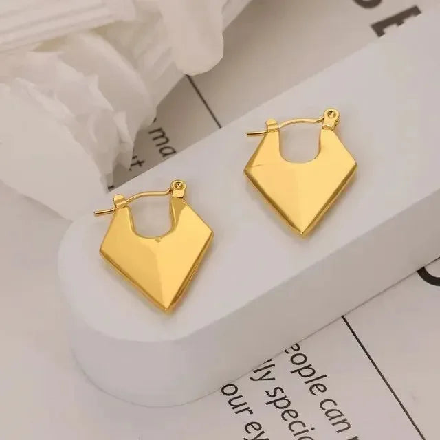 Radiant Gold Drop Earrings - Diatoms