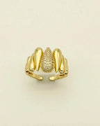 Retro Punk Geometric Open Rings - Diatoms