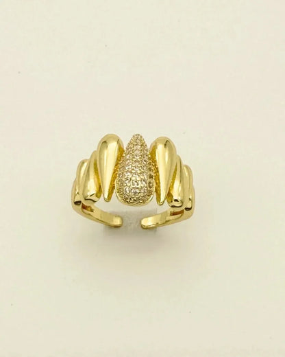 Retro Punk Geometric Open Rings - Diatoms