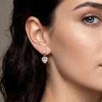 Gleam Heart Stud-Dangle Earrings