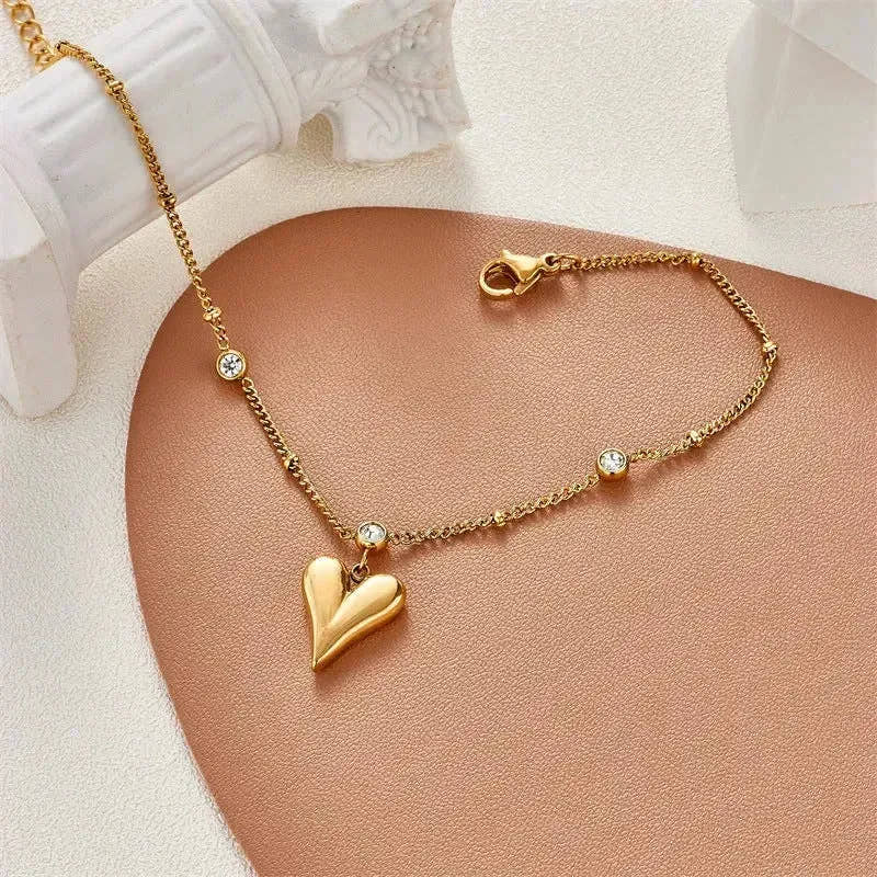 Heart Crystal Bracelet - Diatoms