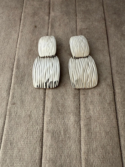 French Style Exclusive Geometric Drop Earrings - Diatoms