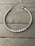 Starlit Grace Silver Bracelet - Diatoms