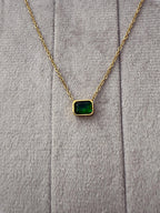 Elegant Green Emerald Necklace - Diatoms