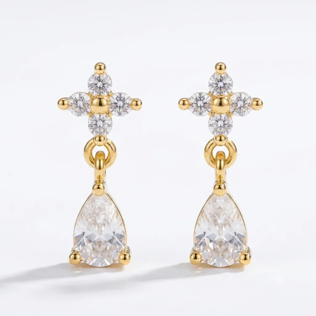 Iris Cluster Drop Earrings