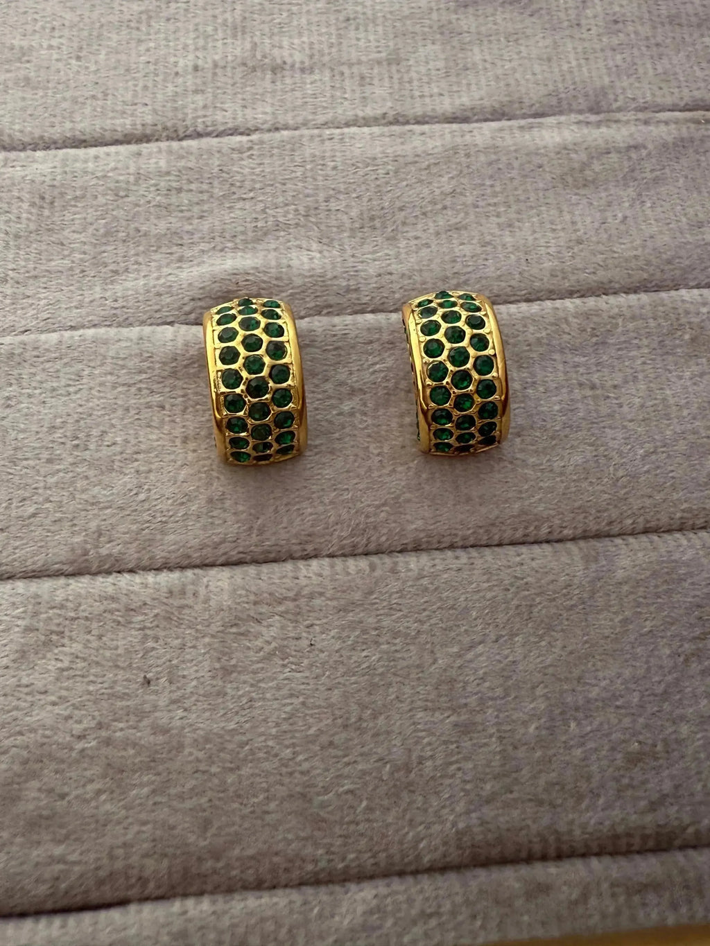 American Greenstone Studs Earrings - Diatoms