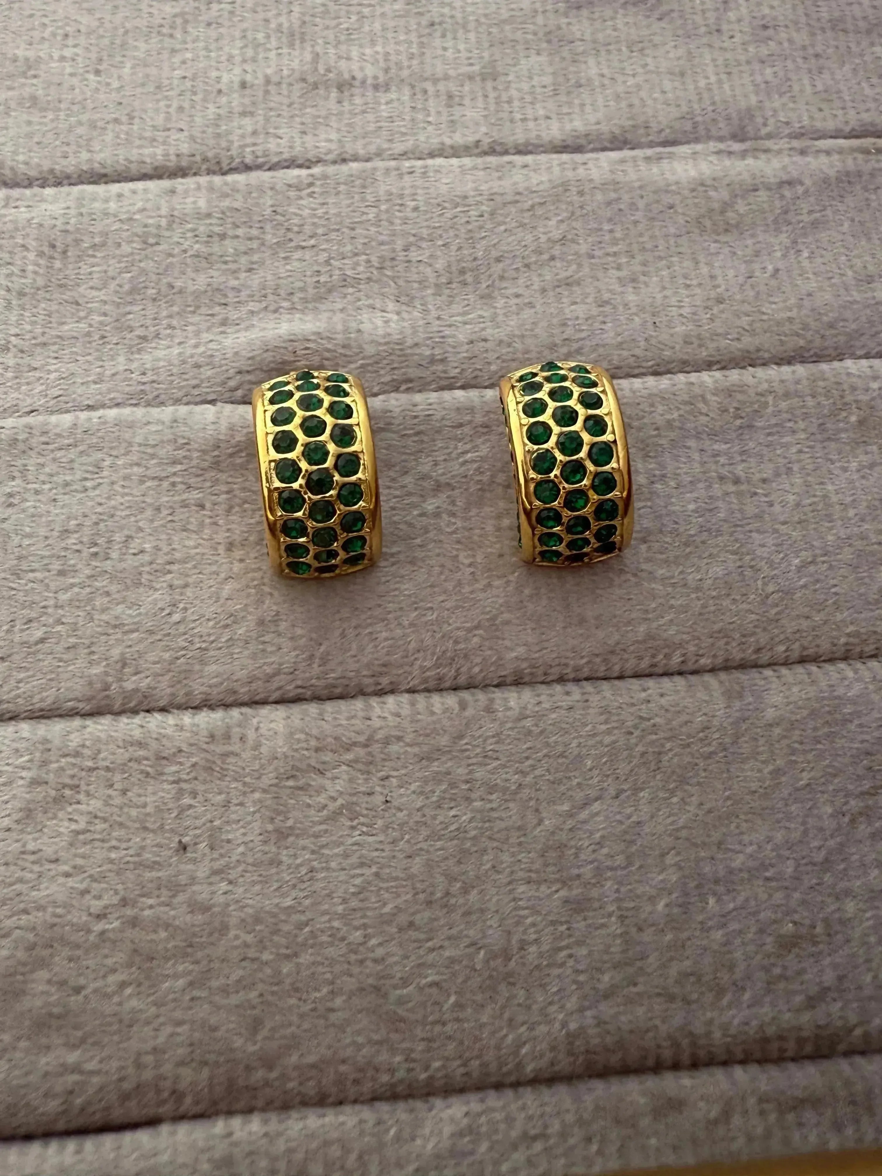 American Greenstone Studs Earrings - Diatoms