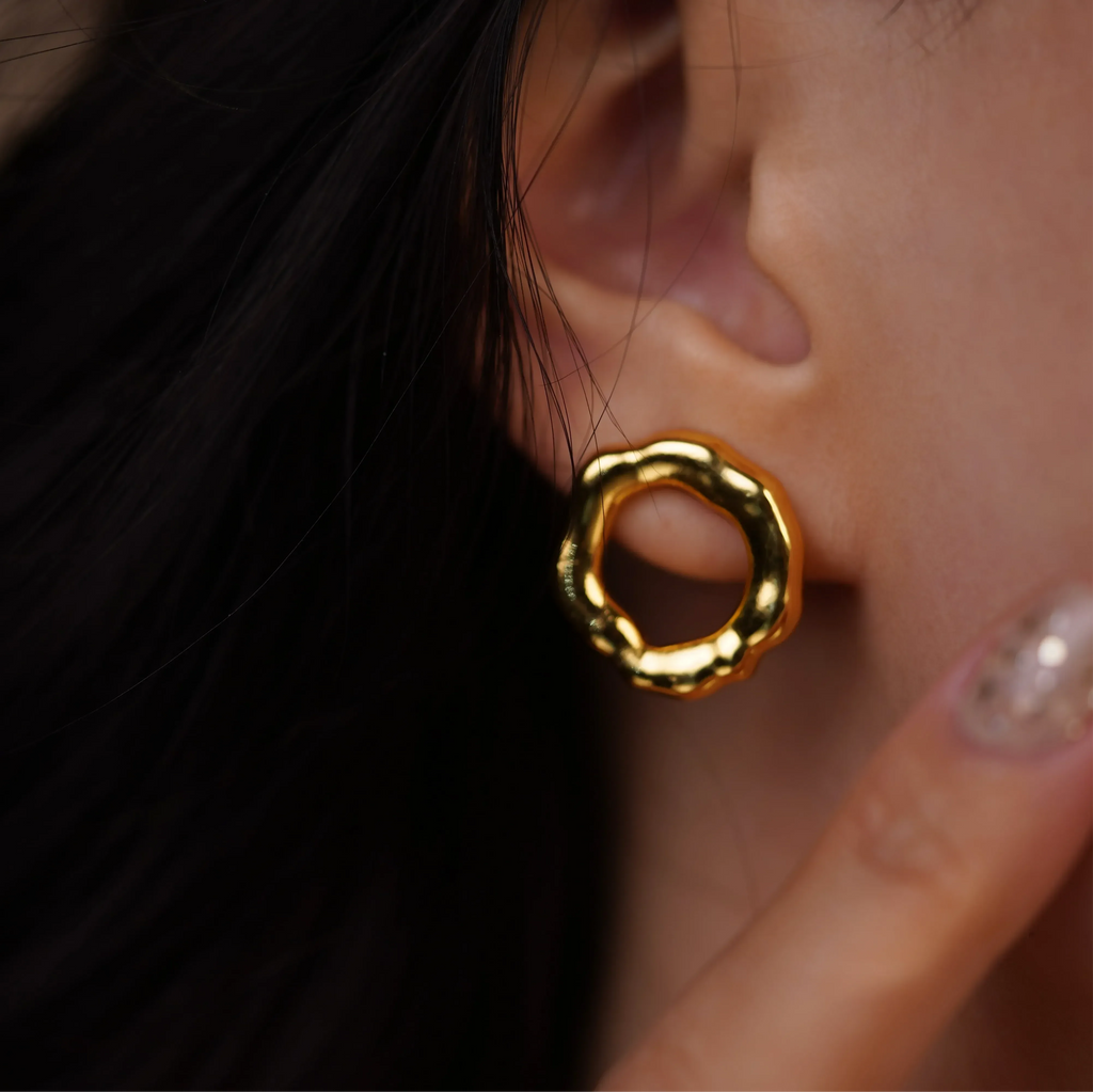 Luxe Graceful Gold Earrings - Diatoms