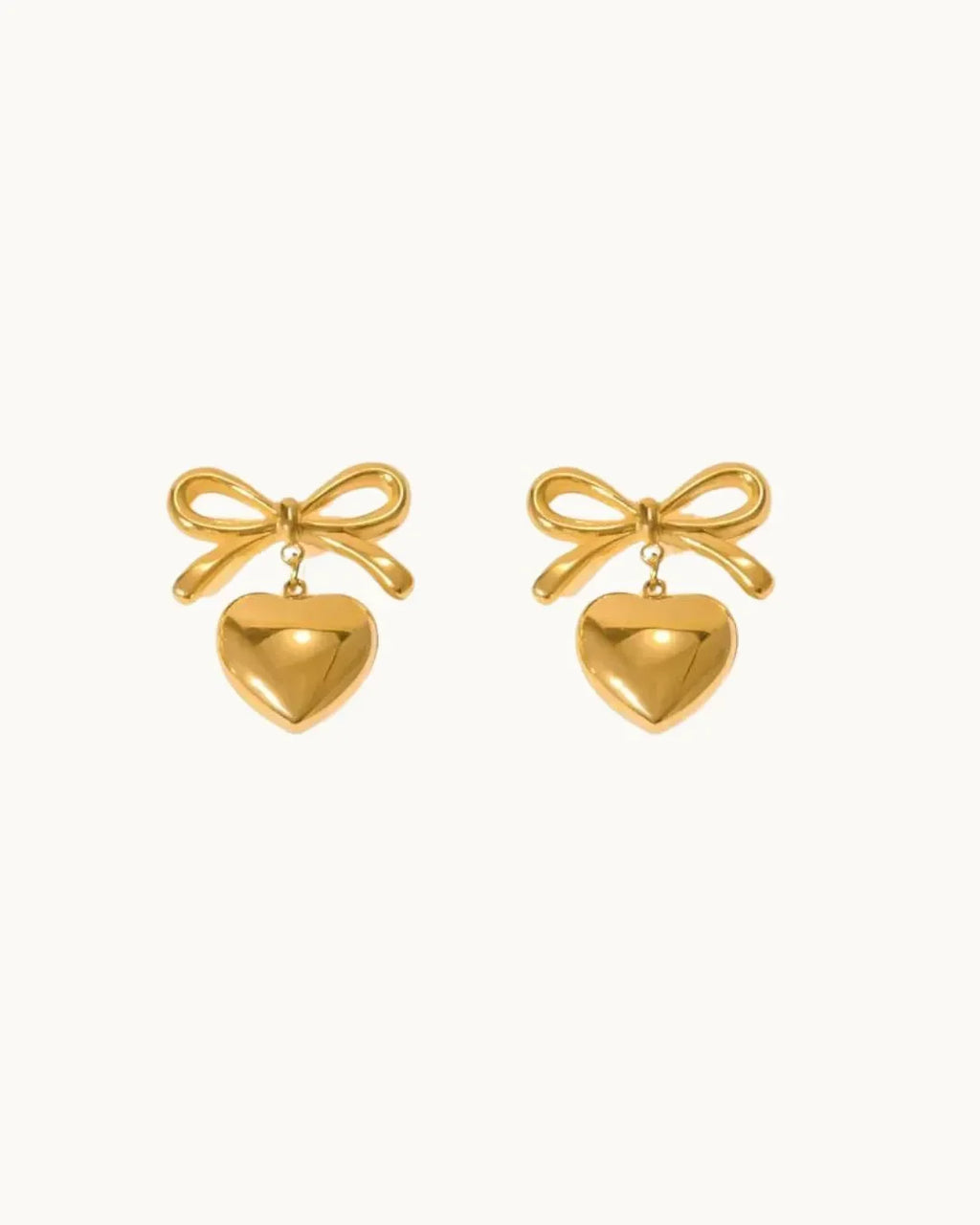 Heart Shape Bow Knot Drop Earrings - Diatoms