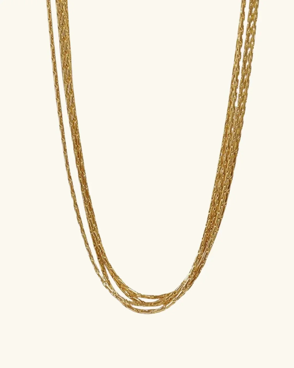 Golden Four Layered Necklace - Diatoms