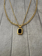 Black Meridian Double Layered Necklace - Diatoms