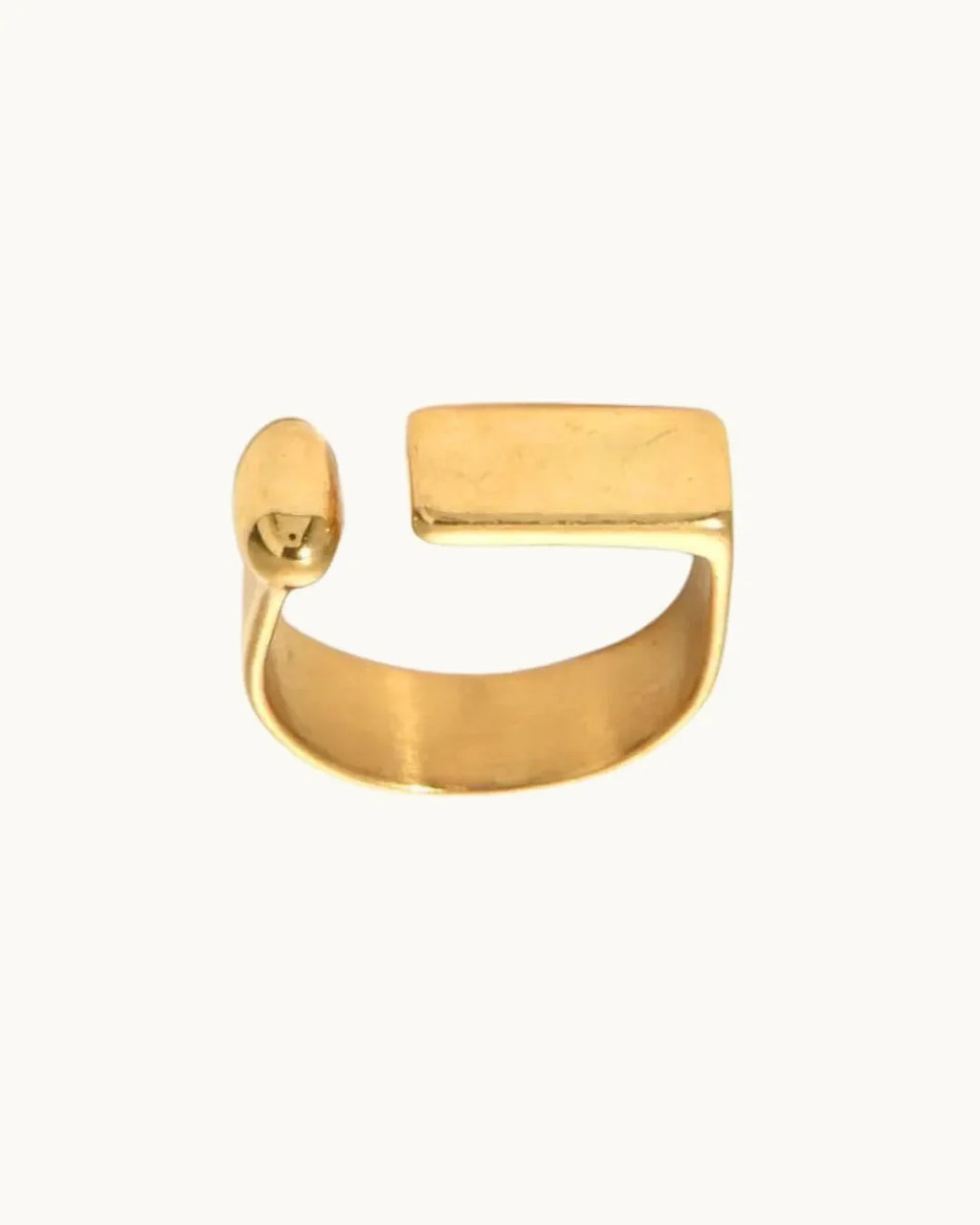 Luxe Squared Gold Ring - Diatoms