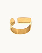 Luxe Squared Gold Ring - Diatoms