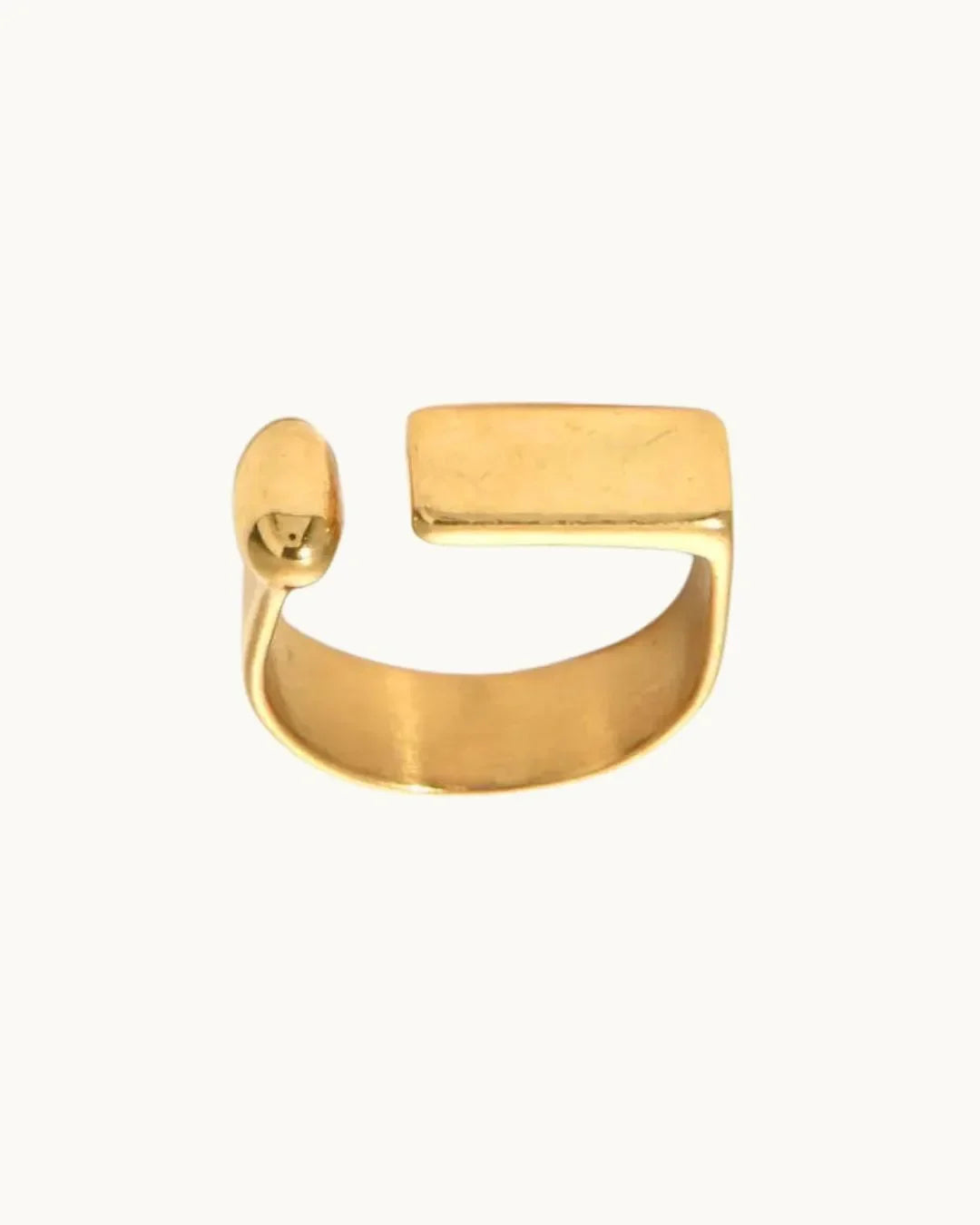 Luxe Squared Gold Ring - Diatoms