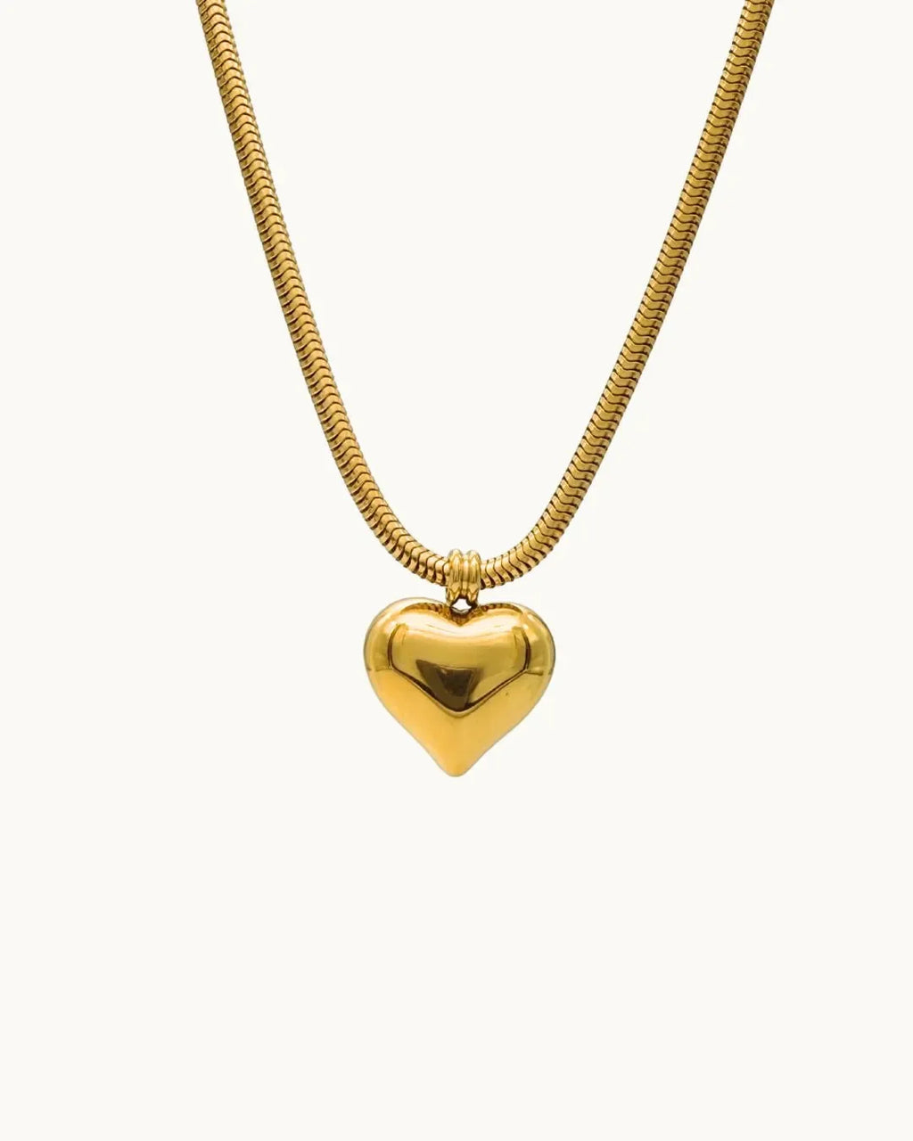 Golden Heart Magnetized Chain Necklace - Diatoms