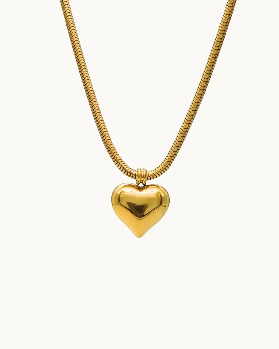 Golden Heart Magnetized Chain Necklace - Diatoms