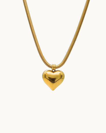 Golden Heart Magnetized Chain Necklace - Diatoms