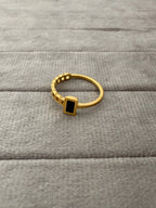 Black Charm Ring - Diatoms