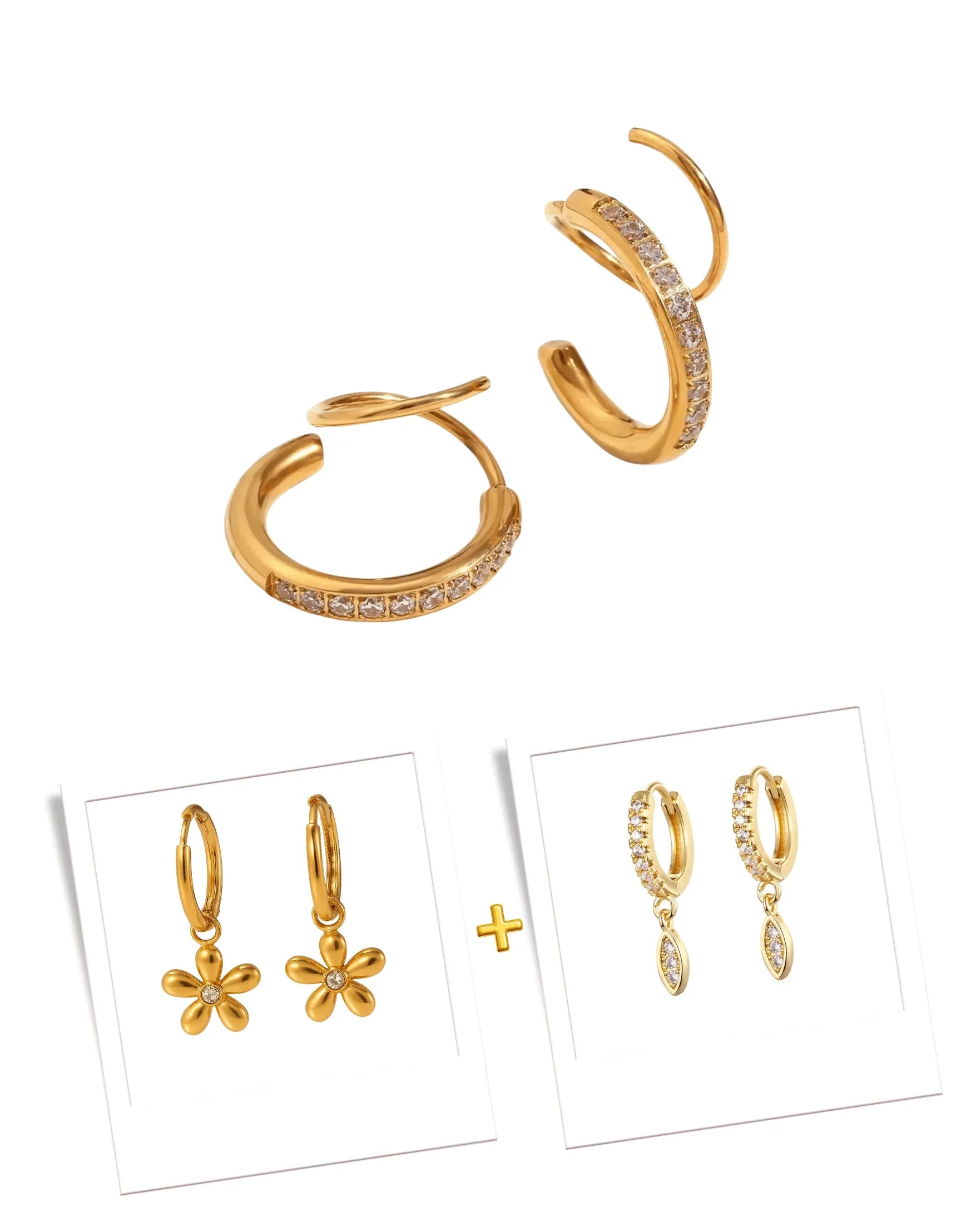 Subtle Shine Combo Earrings Set