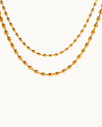 Gold Beaded Necklace - Diatoms