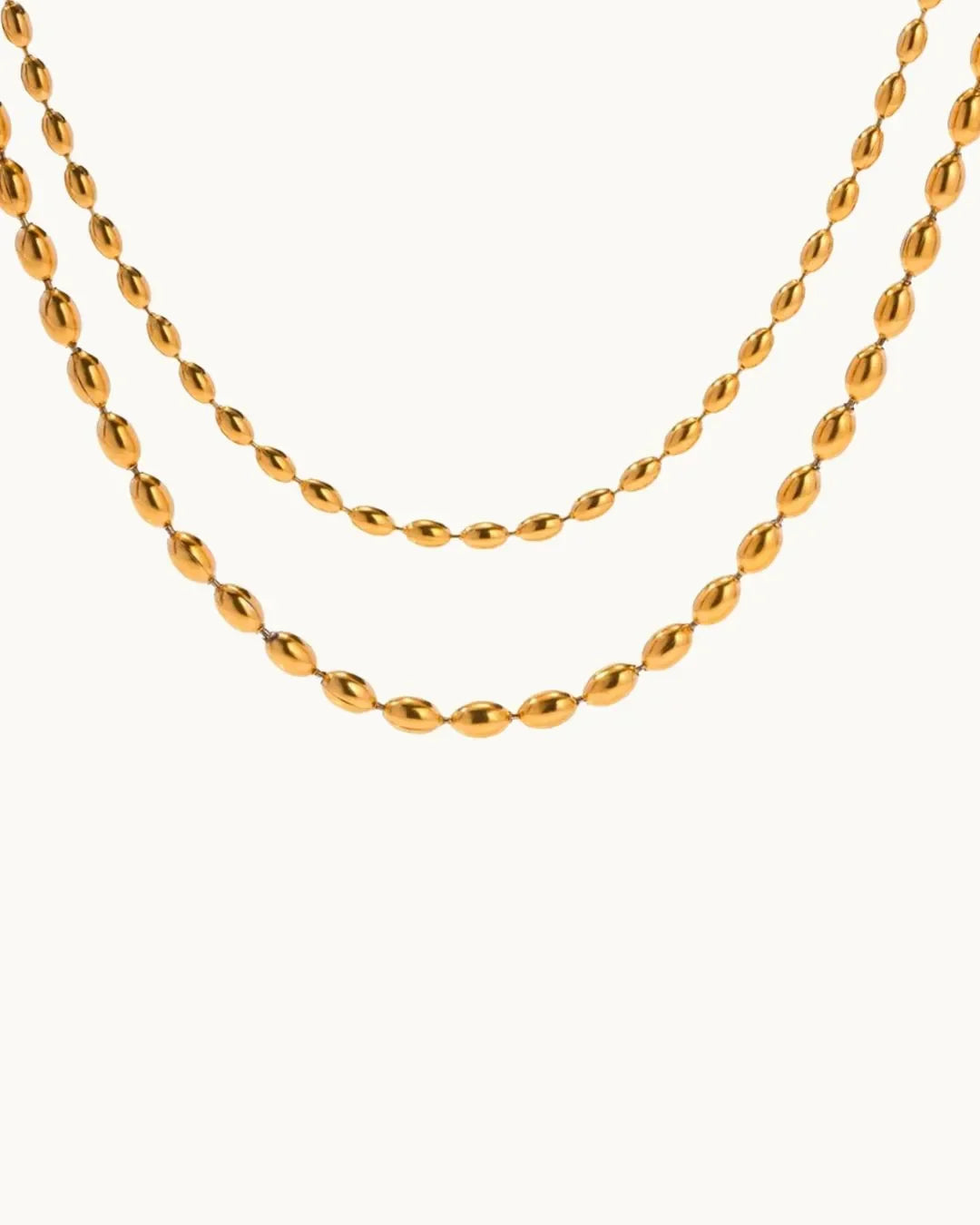 Gold Beaded Necklace - Diatoms