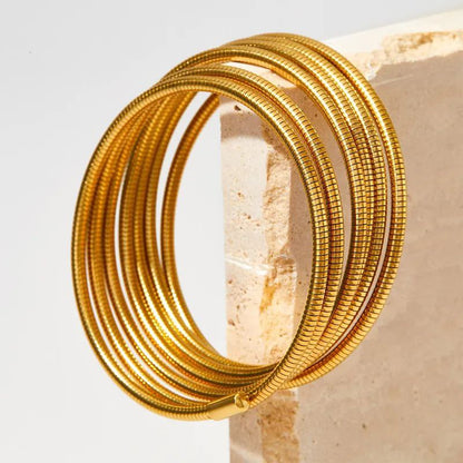 Sleek Spiral Gold Bracelet