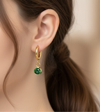 Green Zircon Drop Earrings