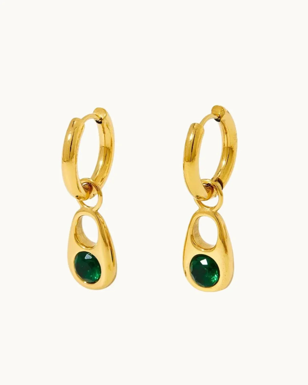 Opulent Green Gold Earrings - Diatoms
