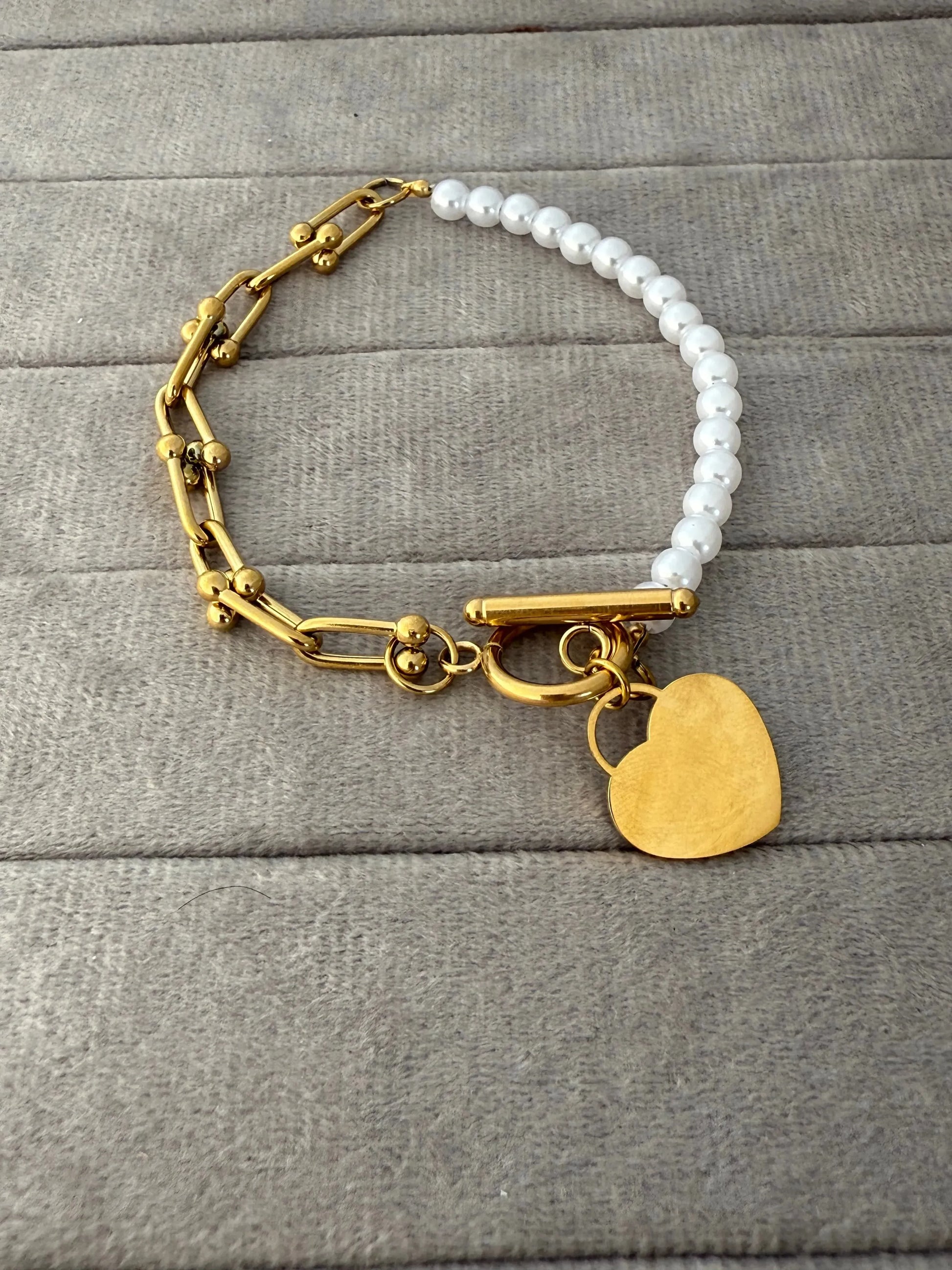 Beaded Half Pearl Bracelet - Diatoms