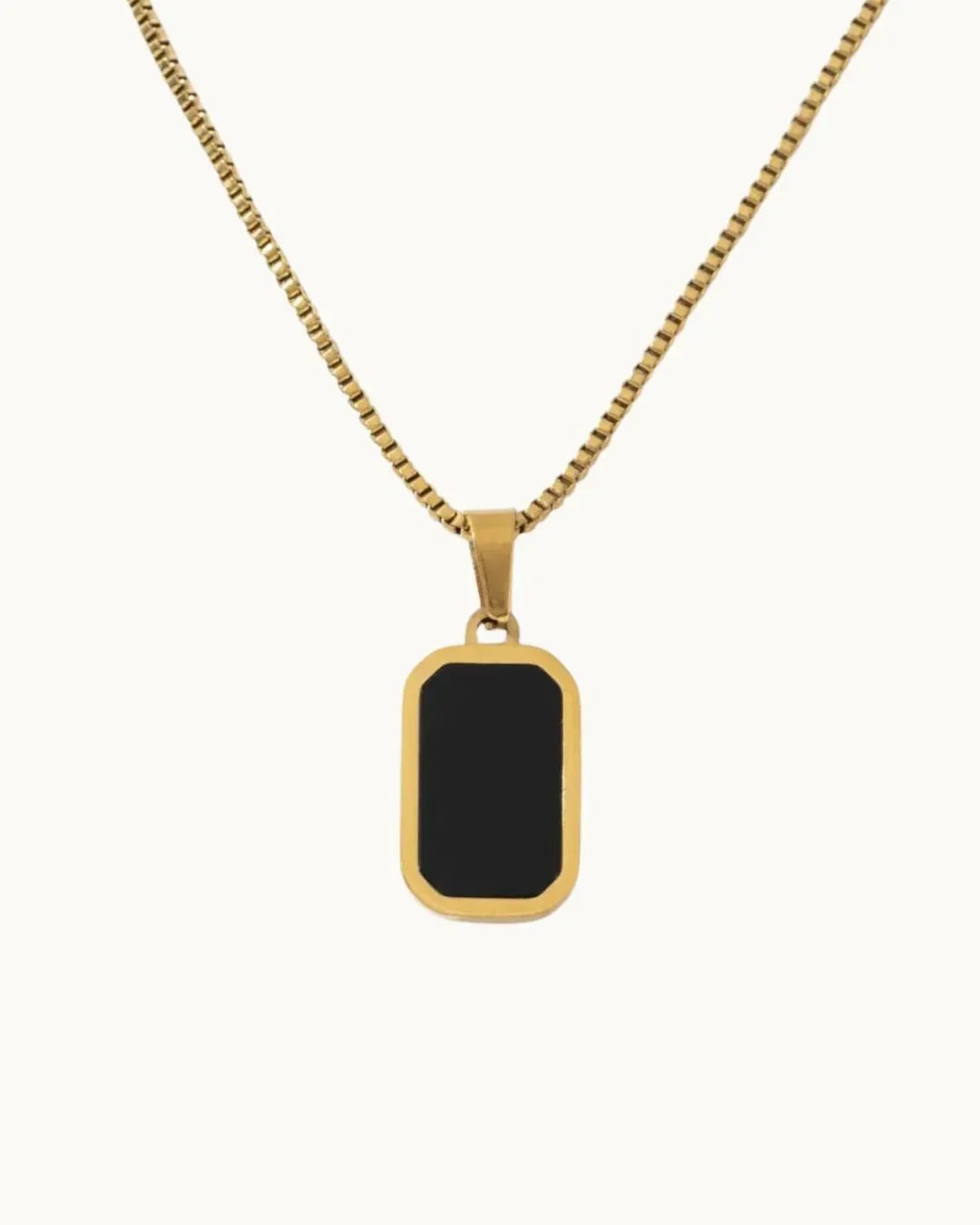 Black Enamel Gold Plated Necklace - Diatoms