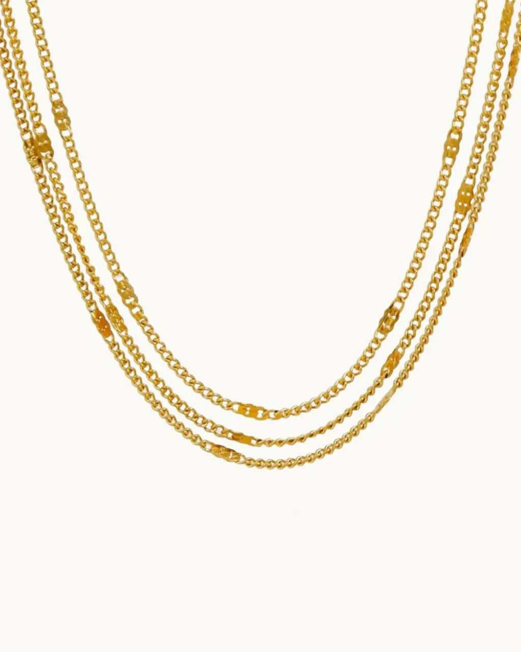 Luxy Triple Layered Chain Necklace - Diatoms